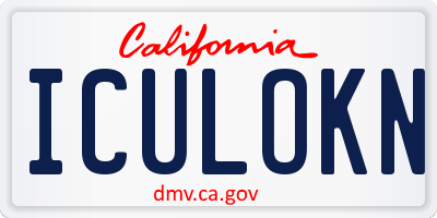 CA license plate ICULOKN