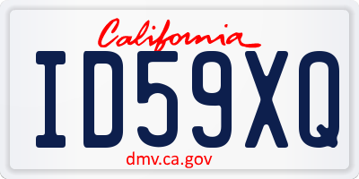 CA license plate ID59XQ