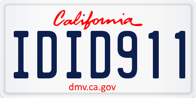 CA license plate IDID911