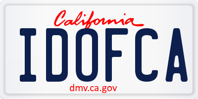 CA license plate IDOFCA