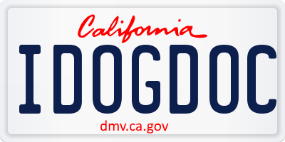 CA license plate IDOGDOC