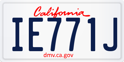 CA license plate IE771J