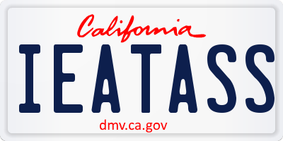 CA license plate IEATASS