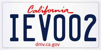 CA license plate IEV002