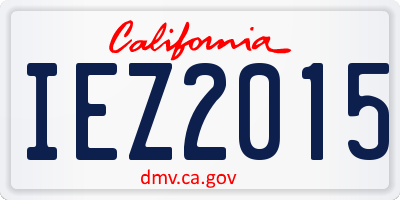 CA license plate IEZ2015