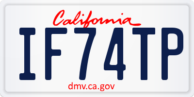 CA license plate IF74TP