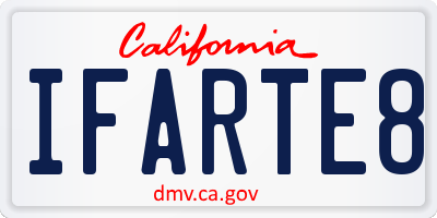 CA license plate IFARTE8