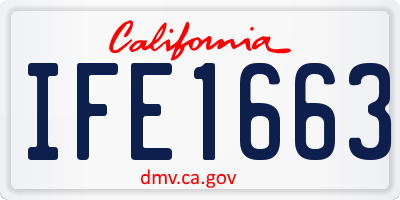 CA license plate IFE1663