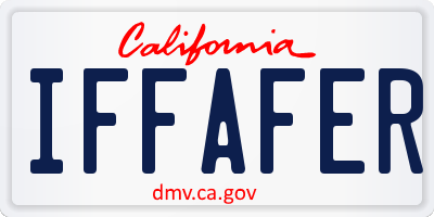 CA license plate IFFAFER