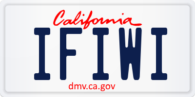 CA license plate IFIWI