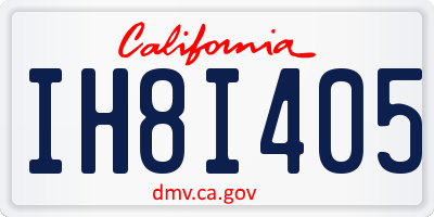 CA license plate IH8I405