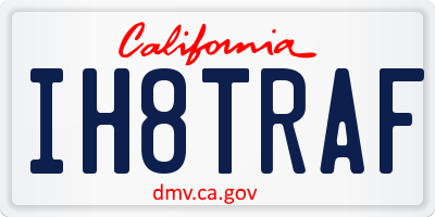 CA license plate IH8TRAF