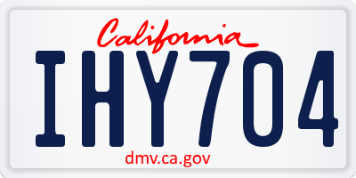 CA license plate IHY704