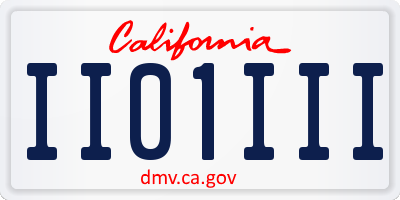 CA license plate II01III