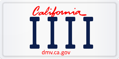 CA license plate IIII