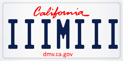 CA license plate IIIMIII