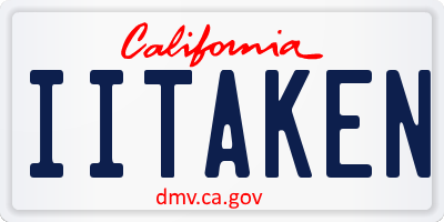 CA license plate IITAKEN