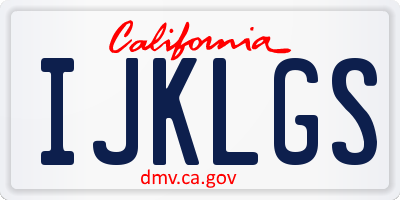 CA license plate IJKLGS