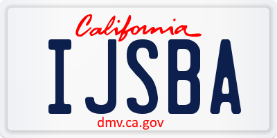 CA license plate IJSBA