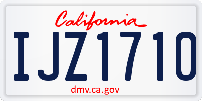 CA license plate IJZ1710