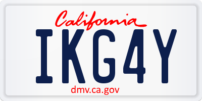 CA license plate IKG4Y