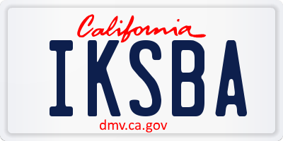 CA license plate IKSBA