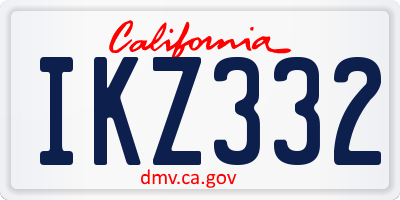 CA license plate IKZ332