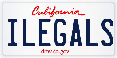 CA license plate ILEGALS