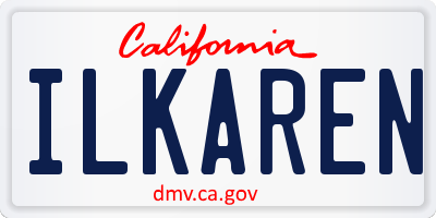 CA license plate ILKAREN