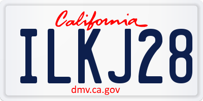 CA license plate ILKJ28