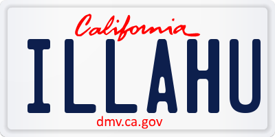 CA license plate ILLAHU