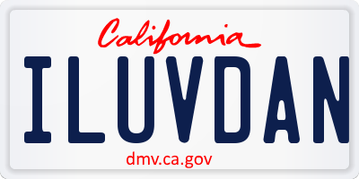 CA license plate ILUVDAN