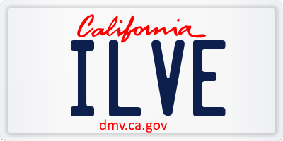 CA license plate ILVE