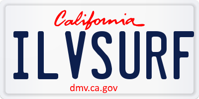 CA license plate ILVSURF