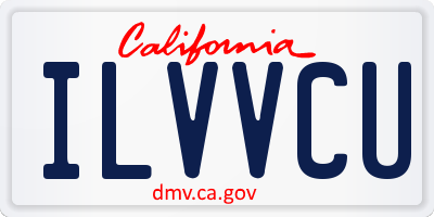 CA license plate ILVVCU