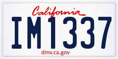 CA license plate IM1337