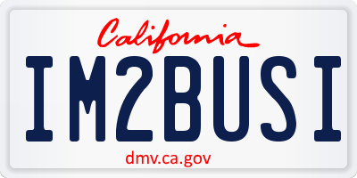 CA license plate IM2BUSI