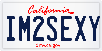 CA license plate IM2SEXY