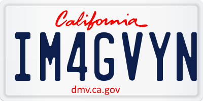 CA license plate IM4GVYN