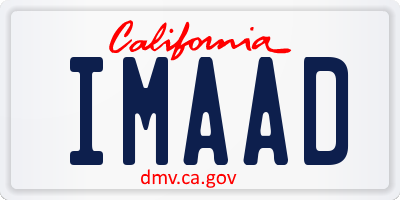 CA license plate IMAAD