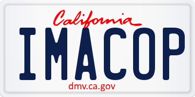 CA license plate IMACOP