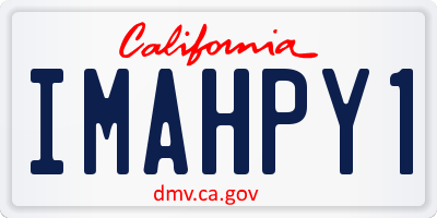 CA license plate IMAHPY1