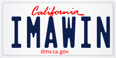 CA license plate IMAWIN