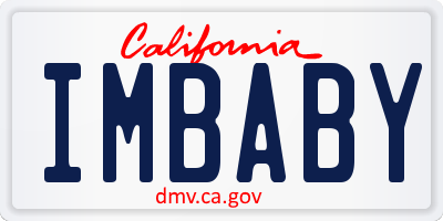 CA license plate IMBABY