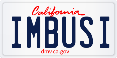 CA license plate IMBUSI