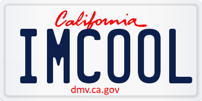 CA license plate IMCOOL