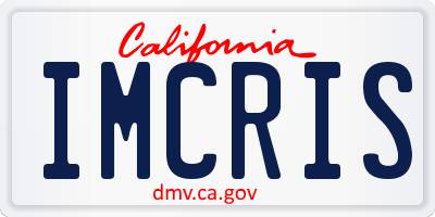 CA license plate IMCRIS