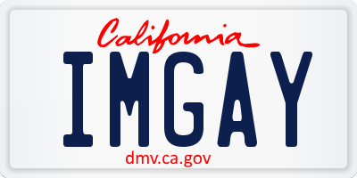 CA license plate IMGAY