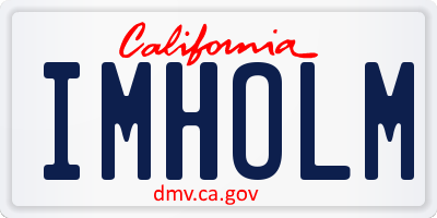 CA license plate IMHOLM