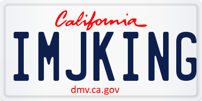 CA license plate IMJKING